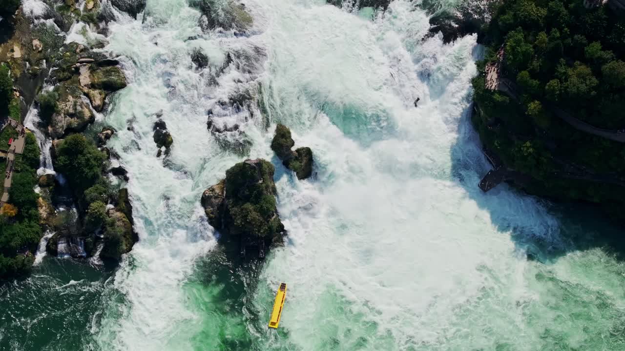 Aerial view of Rhine Falls in Switzerland