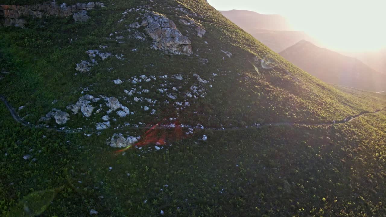 Stunning sunrise over mountain trails
