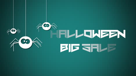 halloween big sale with spiders in night