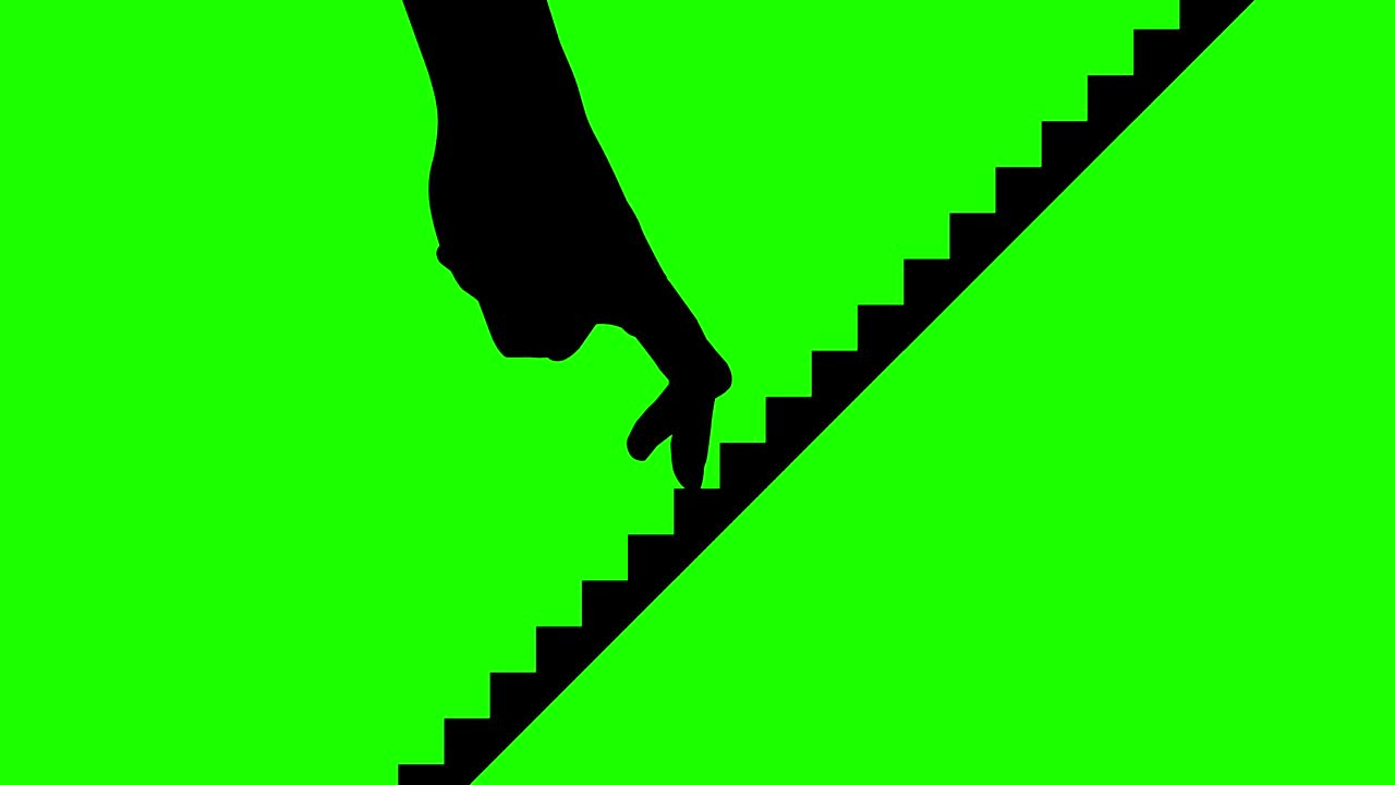 손으로 계단을 오르세요.