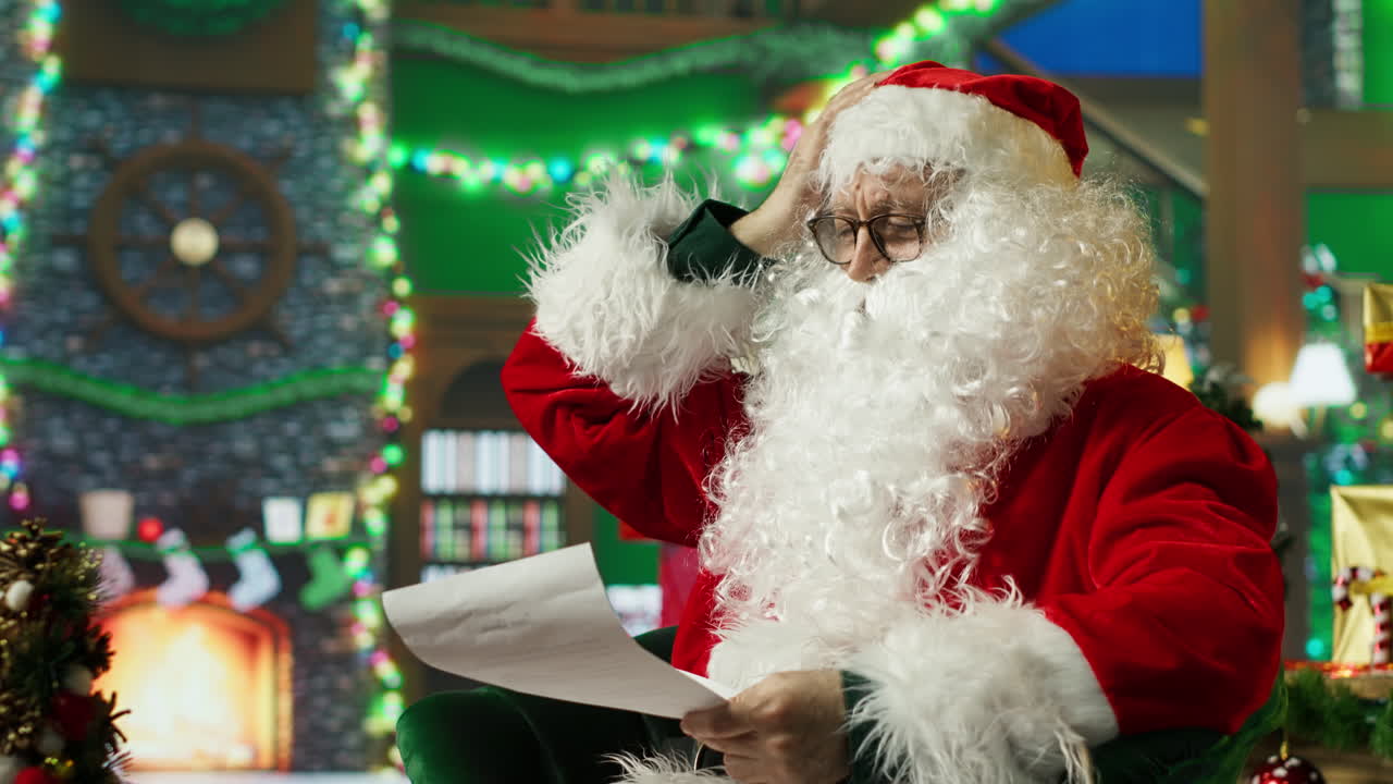 산타가 편지를 읽는 것