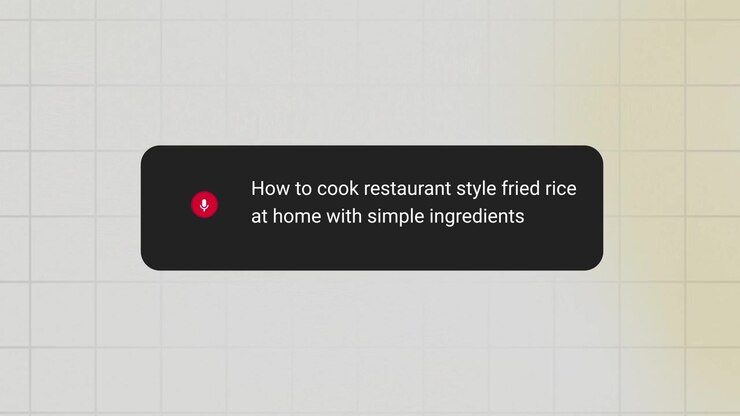 Voice Search Interface Displaying Text Input on Screen
