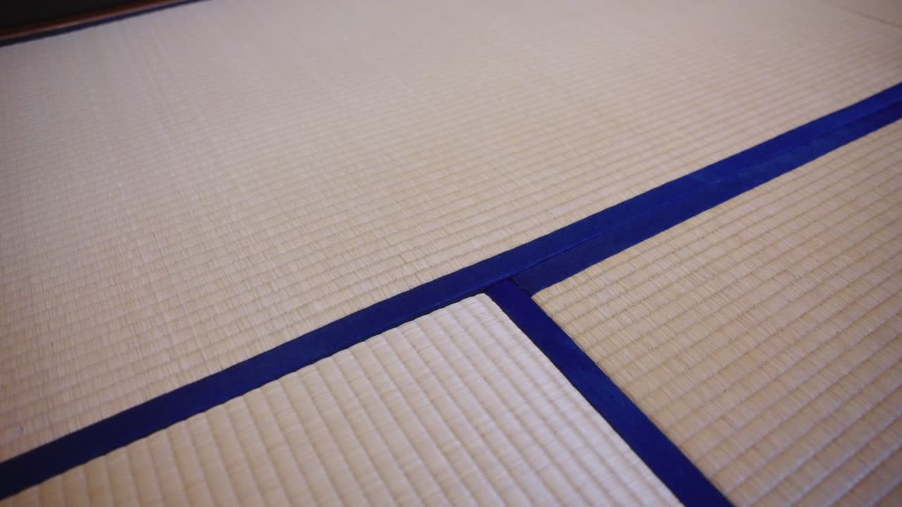 el piso de la alfombra tatami japonesa, de cerca