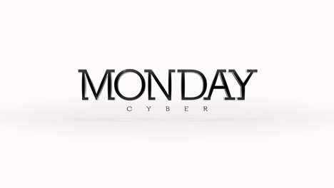 elegant cyber monday text on white gradient