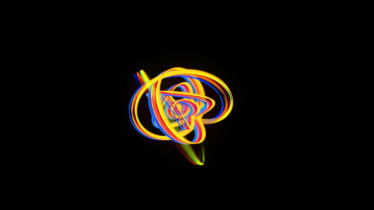 fondo en bucle abstracto con líneas multicolores rizadas en estructura de hélice. las rayas de color vuelan y forman rizos.