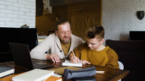 Caucasian-man-and-boy-in-the-living-room