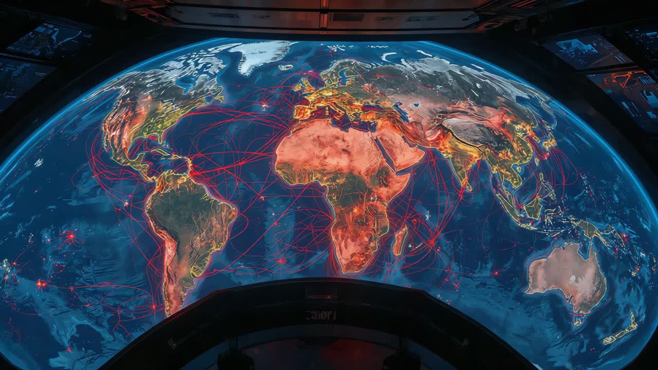 Global Network Visualization on Earth Map