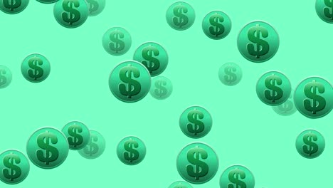 las monedas de dólar suben en un bucle sin fisuras.