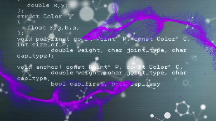 Abstract Programming Code Overlay with Digital Network Particles