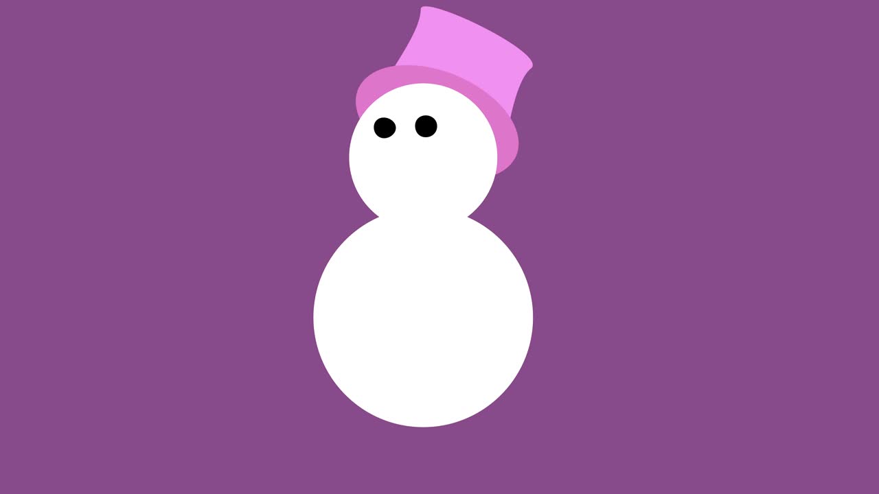 축제 크리스마스 스노우맨 오프 애니메이션 루프 핑크