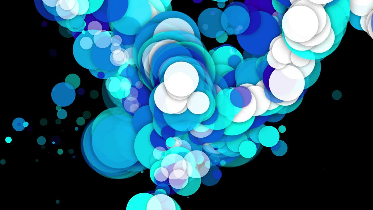 Retro pop colorful blue circles in animation