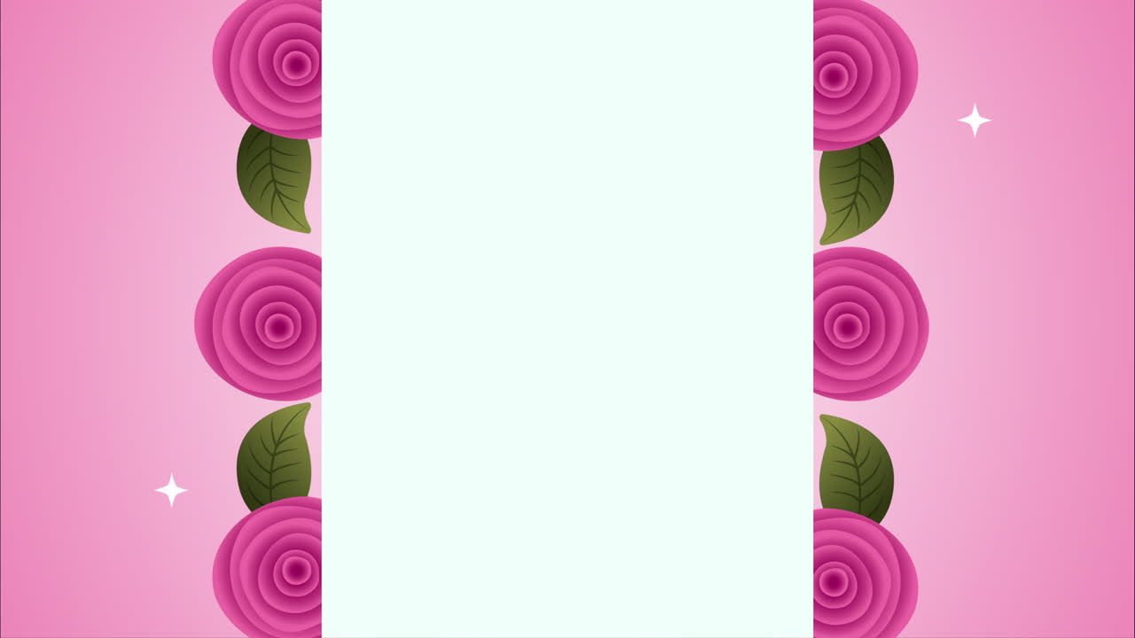 rosas hermosas flores marco de jardín animación