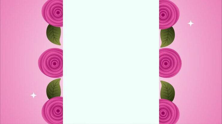 beautifull roses flowers garden frame animation