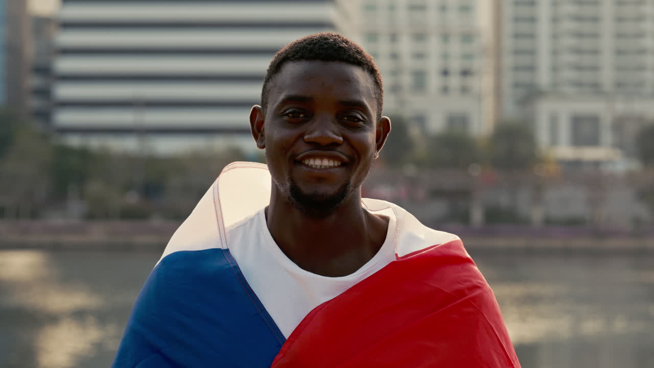 Smiling Man with French Flag
