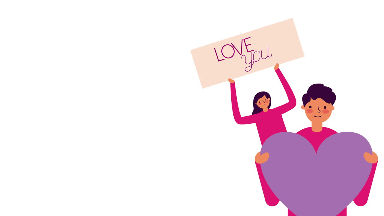 pareja de amantes con el corazón del día de san valentín