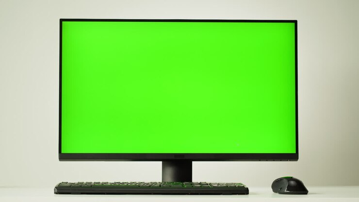 Configurazione del computer con schermo verde