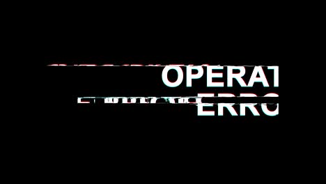 error de operación efecto glitch texto distorsión de televisión digital animación en bucle 4k