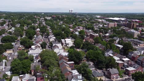 downtown pottstown with buildings and trees