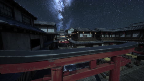 night view of a traditional japanese town