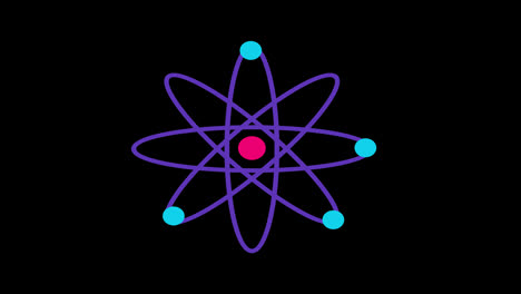 Vídeo-De-Animación-En-Bucle-De-Concepto-De-Icono-Físico-O-Química-Molecular-Del-átomo-Con-Canal-Alfa