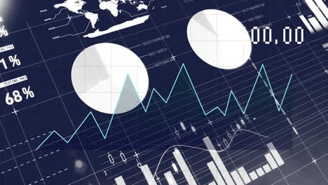 animation of financial data processing over dark background