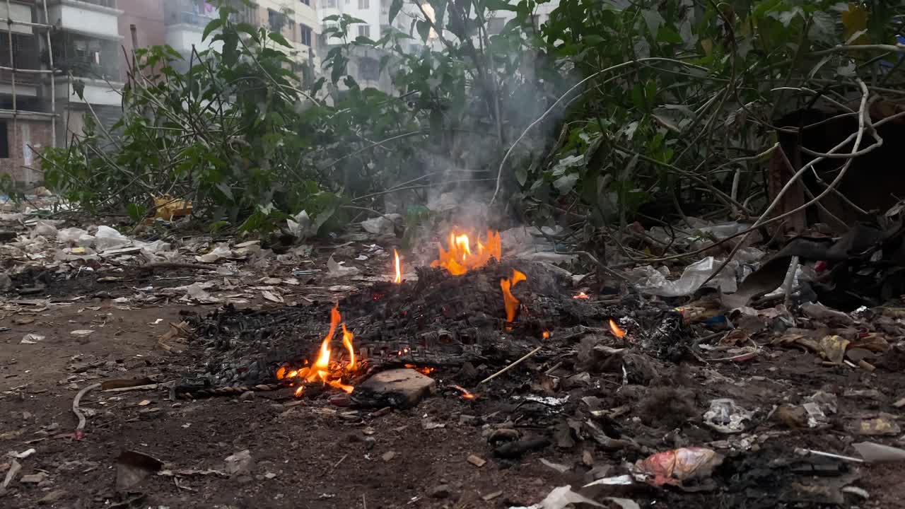 쓰레기 태우는 연기