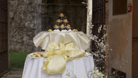 elegant outdoor dessert table setting