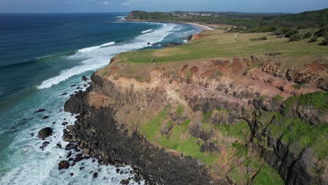 boulder beach - lennox heads - new south wales - australia - pull away aerial shot