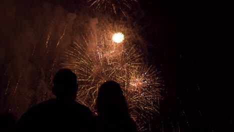 couple watching fireworks