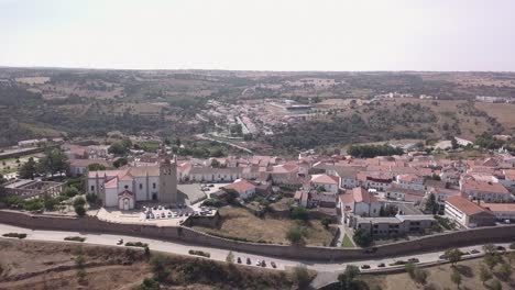 Drone-shot-of-European-Medieval-Walled-Village