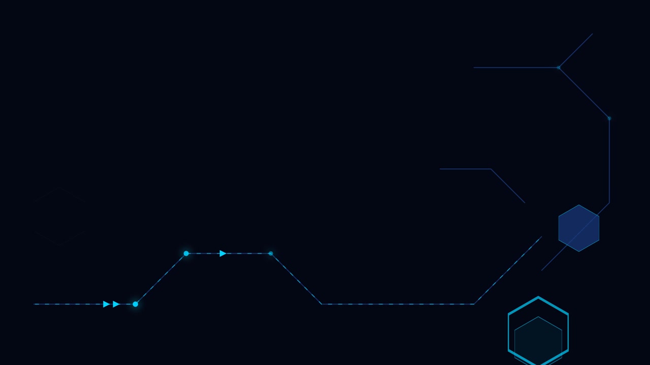 Abstract Digital HUD Interface with Geometric Lines and Hexagons