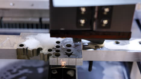 close-up of wire electrical discharge machining (edm) process