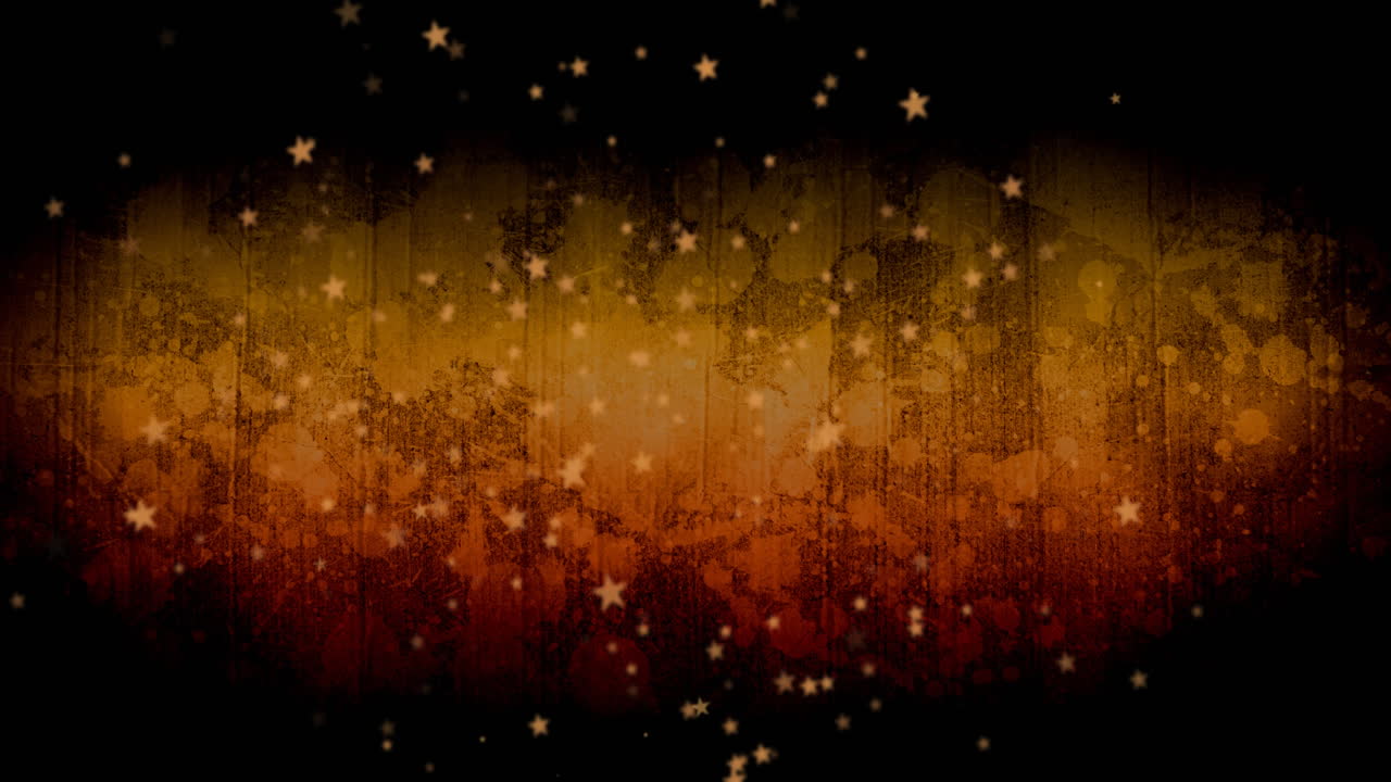 animación de estrellas cayendo sobre un fondo negro y dorado