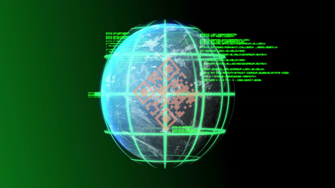 qr 코드 및 디지털 데이터 처리의 애니메이션