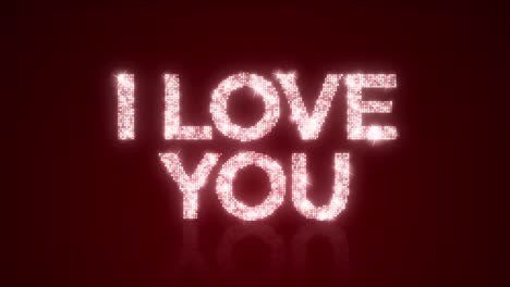i love you sparkling background loop with matte
