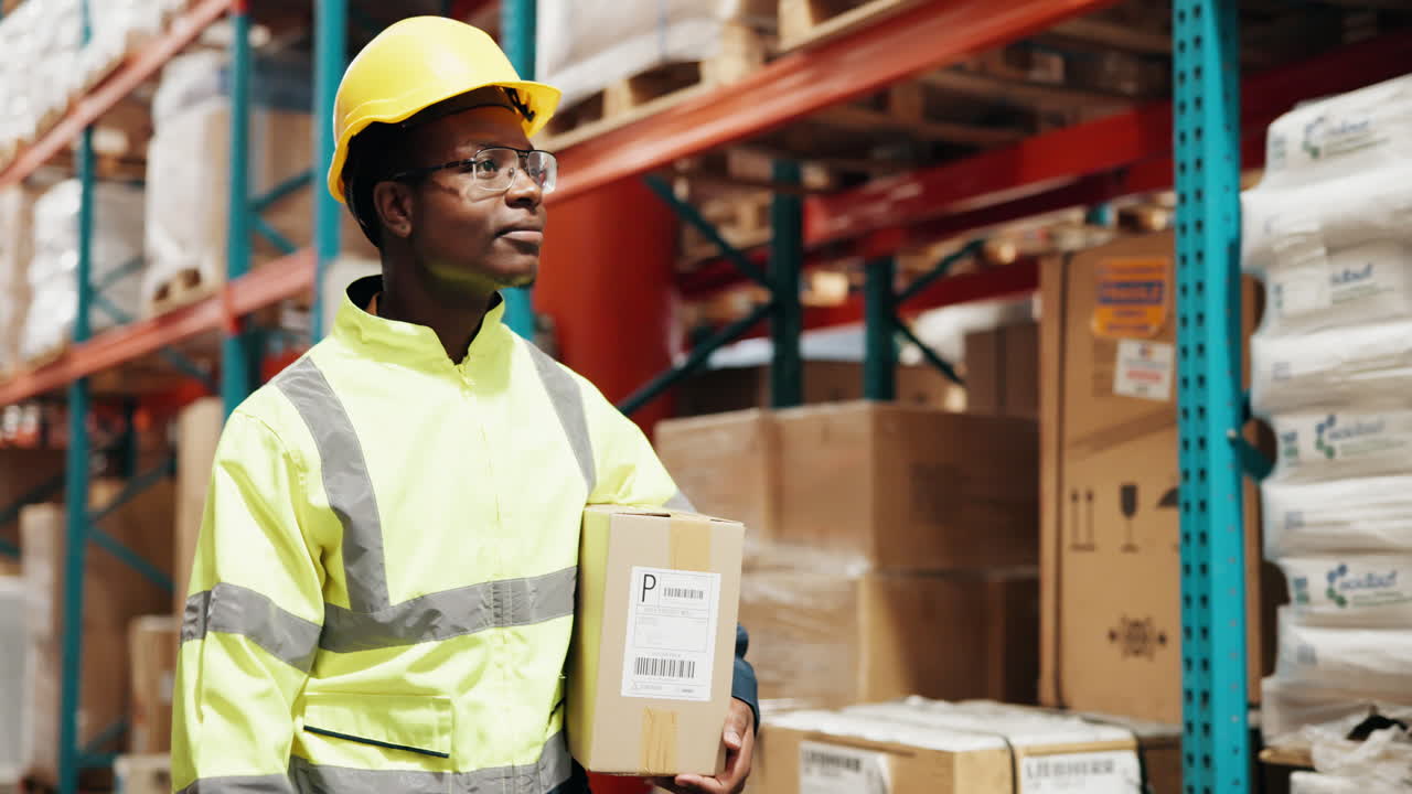 trabajador de almacén con paquete