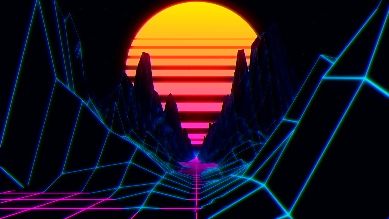 animación de bucle de fondo retro de los años 80.