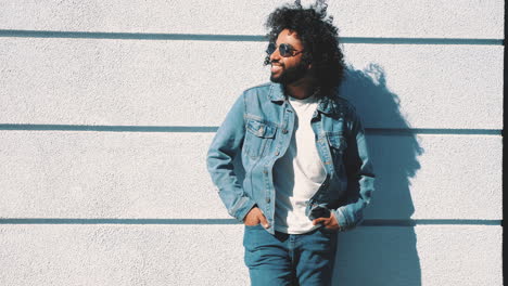 stylish man in denim jacket