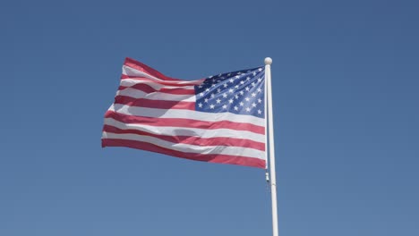 united states of america flag fabric against blue sky