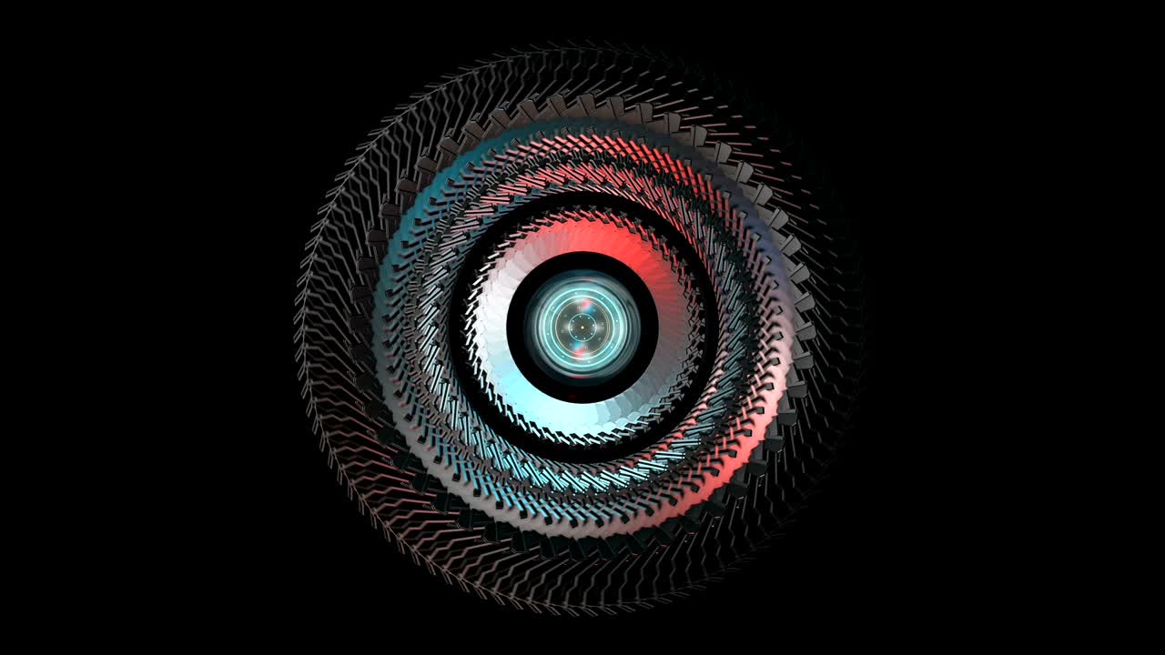 Motion Graphic hi-tech circle, robotic mechanical eye. Loop. Alpha included.