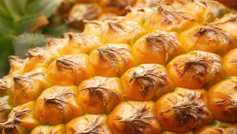 close-up of pineapple skin texture