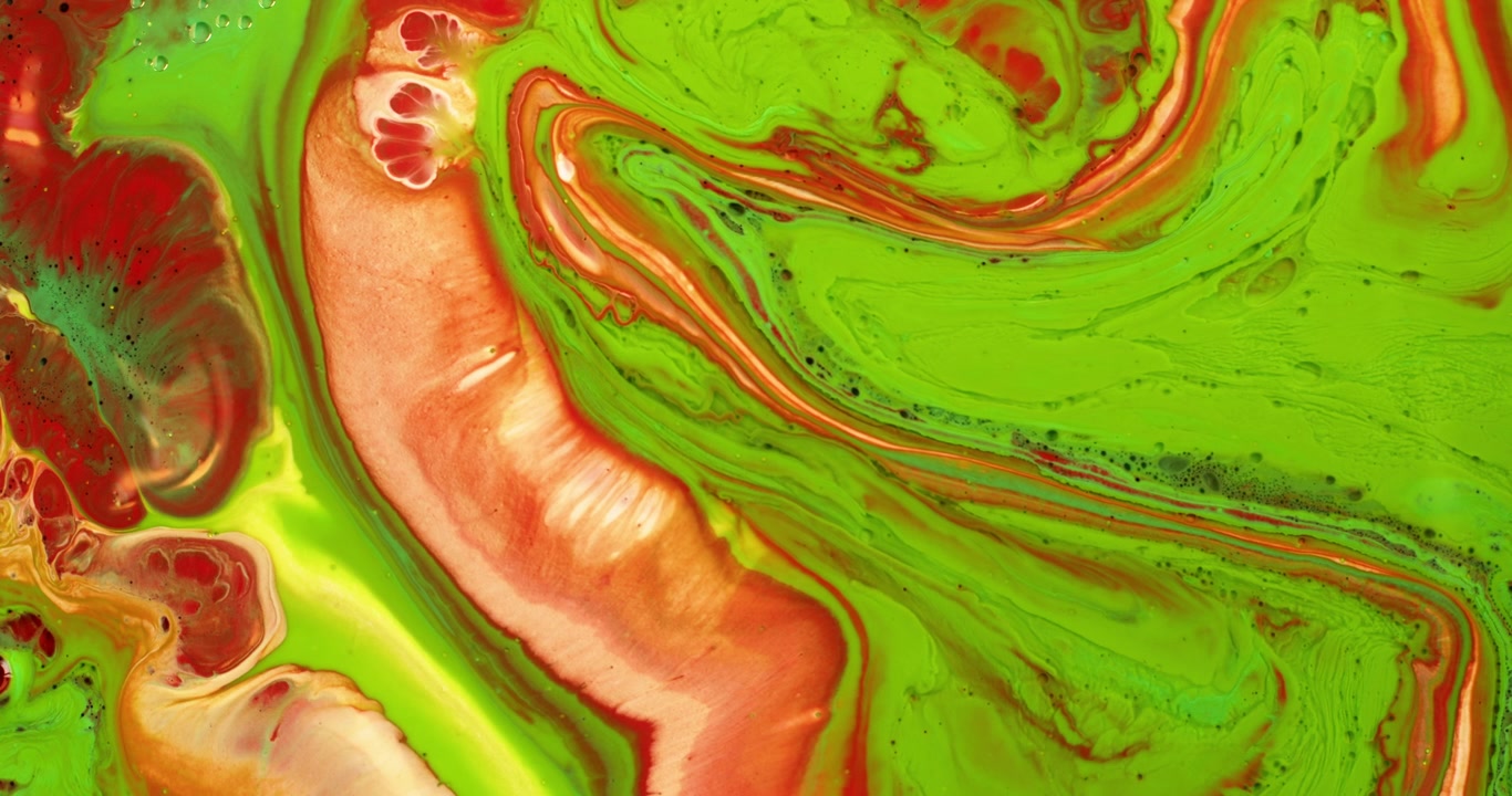 Colori liquidi di verde e rosso