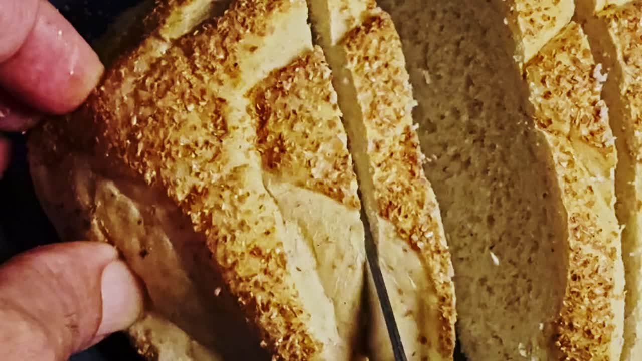 Kitchen safety, neat speeding cuts, soft doughy bread, crusty textures