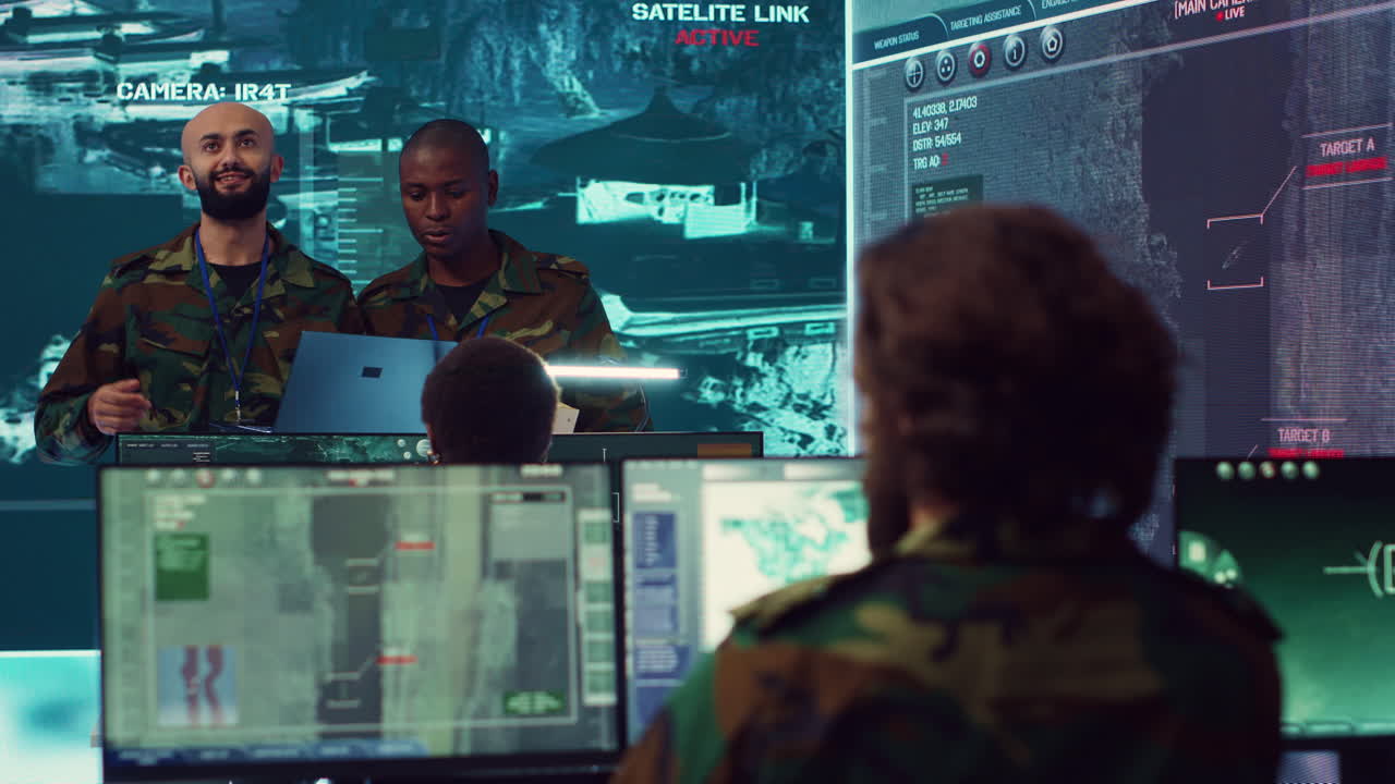 oficiales del ejército que proporcionan detalles para una nueva misión de seguridad nacional