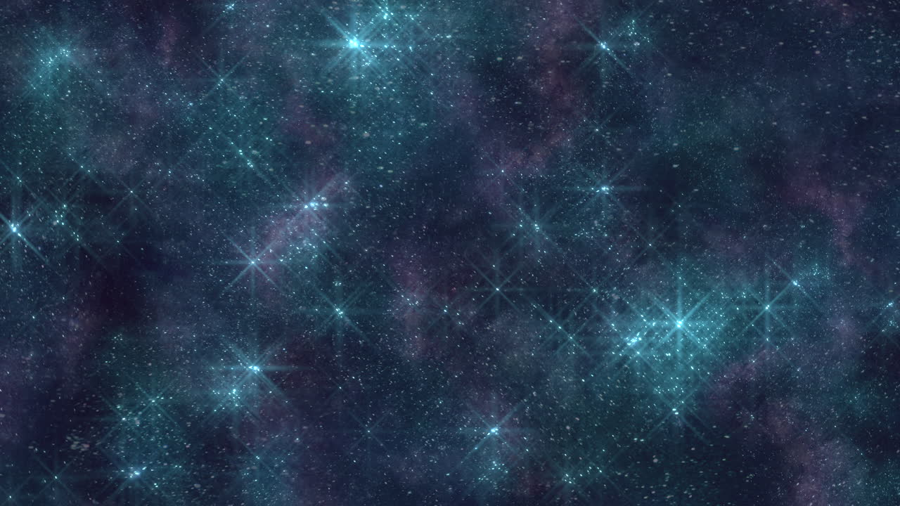 Cielo estrellado azul y morado con estrellas brillantes