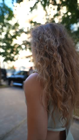 woman walking on the street