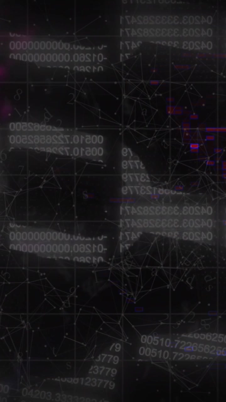Animation af databehandling over sort baggrund