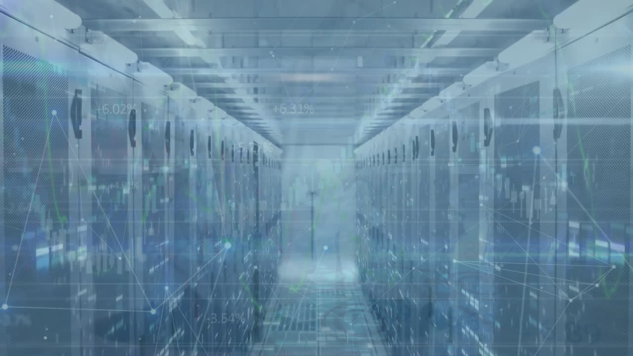 서버  ⁇ 을 통한 연결 네트워크로 데이터 처리의 애니메이션