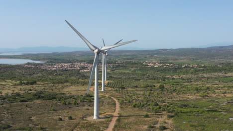 high efficiency wind turbines france aerial traveling right to left