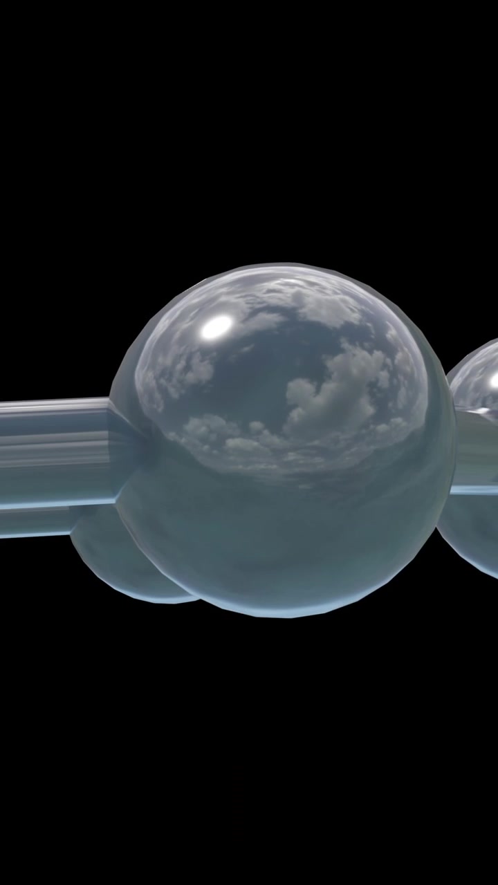 Animation of 3d micro of molecules on black background